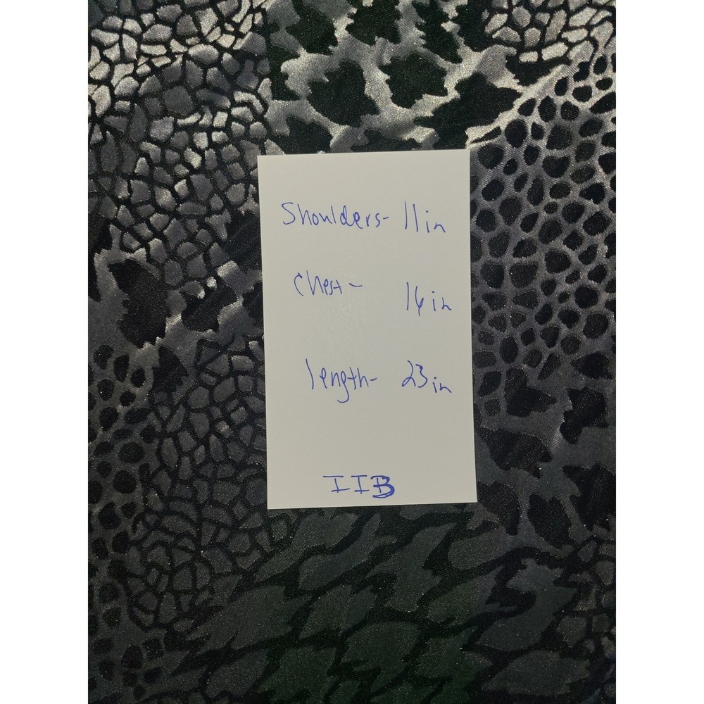 Chicos Womens Size 1 Leopard Print Sheer Tank Top Silver Black Medium - Picture 2 of 16